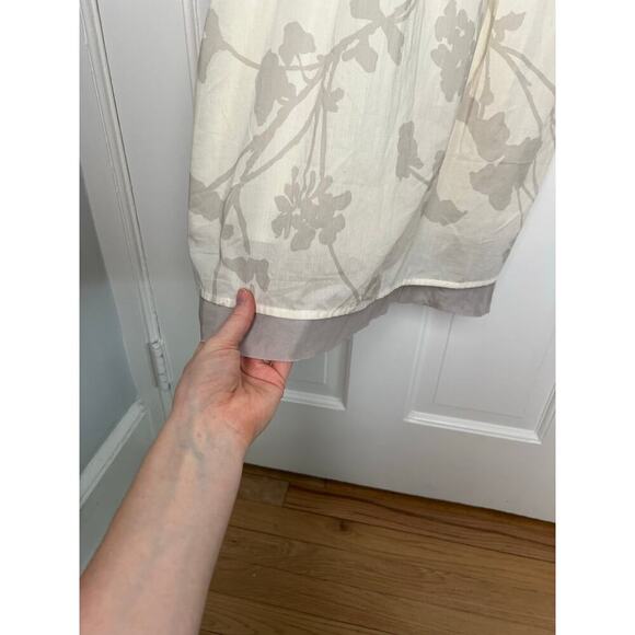 NEW Ann Taylor Loft Women's 6 Floral Cotton Midi Dress White Gray Babydoll Tank - Picture 6 of 16